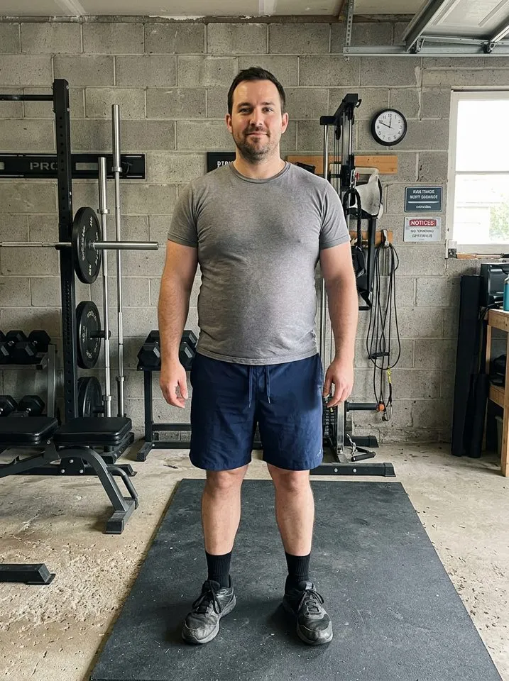 Example photo before: 180 cm · 100 → 80 kg