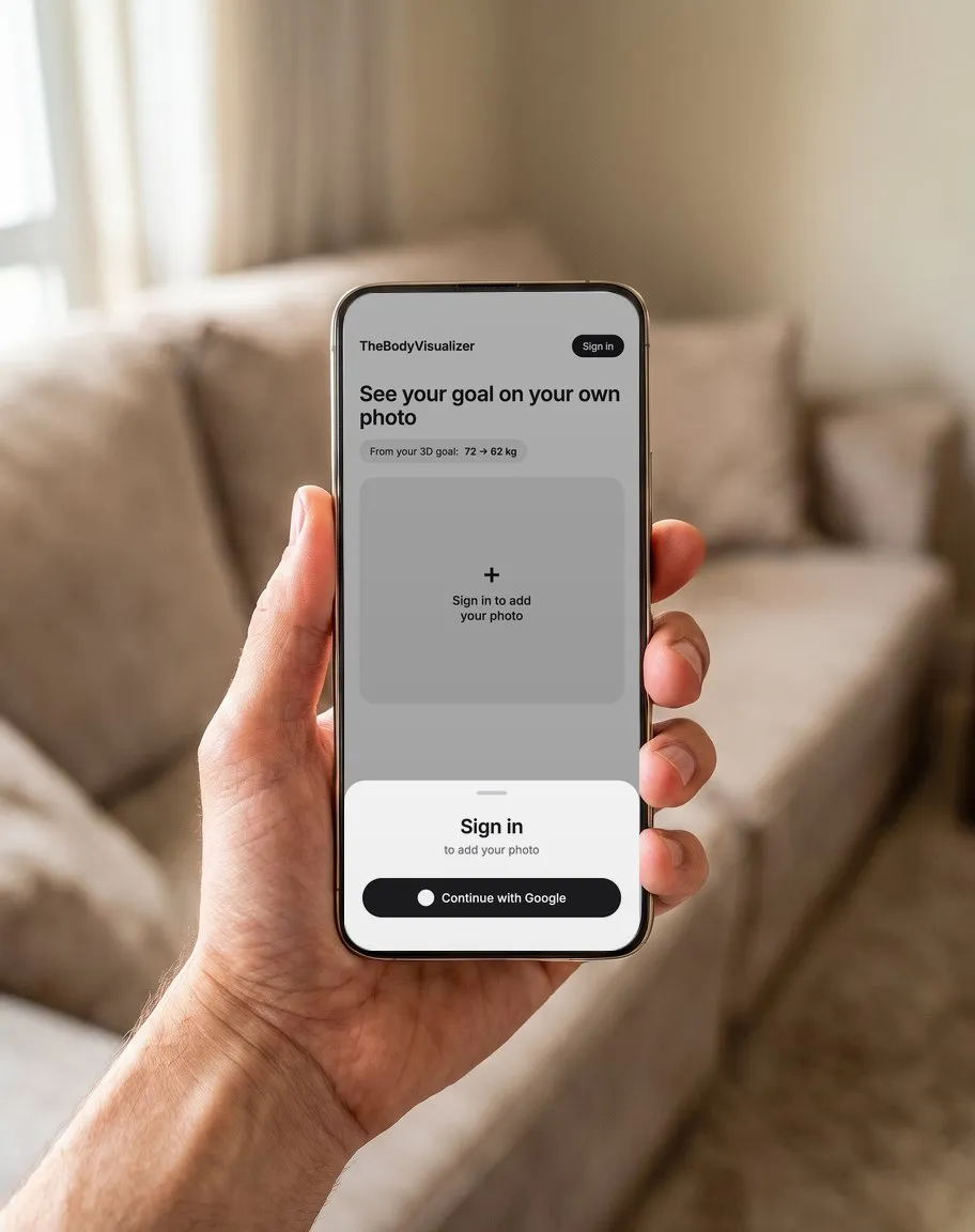 Signing in on a phone before adding a photo